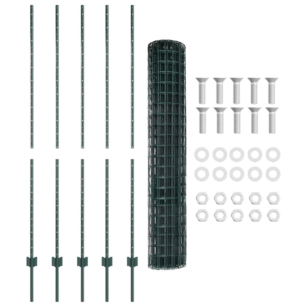 Recinzione in Rete Saldata 10 x 1,6 m - Acciaio Rivestito PVC Verde