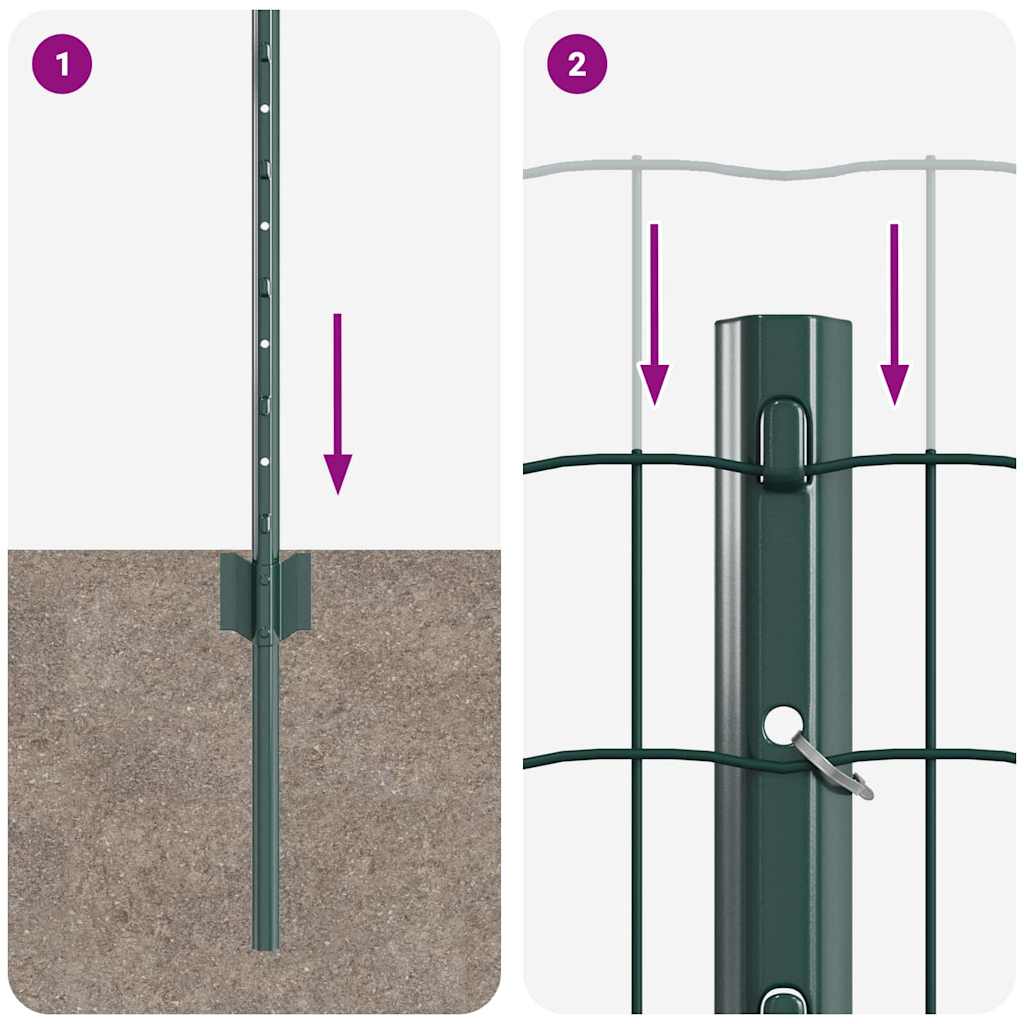Recinzione in Rete Saldato 10 x 0,8 m - Acciaio Rivestito PVC Verde