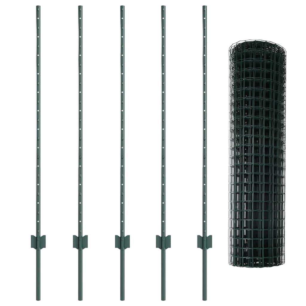 Recinzione in Rete Saldato Acciaio PVC 10 x 1,2 m Verde