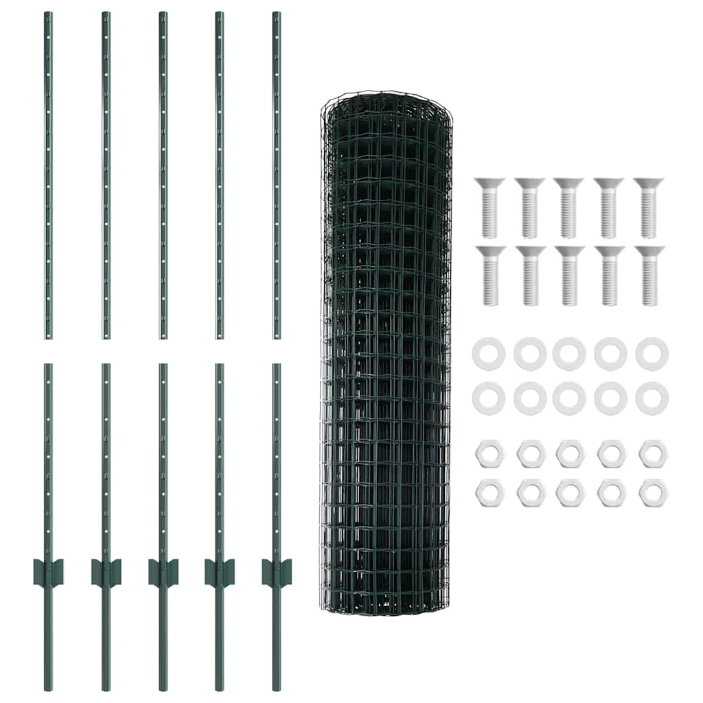 Recinzione in Rete Saldato Acciaio PVC 10 x 1,2 m Verde