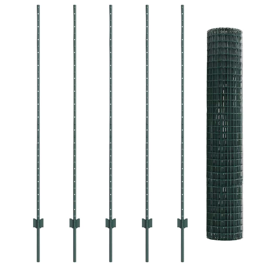 Recinzione in Rete Saldato 10 x 1,5 m Acciaio PVC Verde