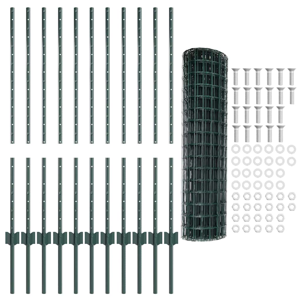 Recinzione in Rete Saldato 25 x 1 m - Acciaio Rivestito PVC Verde