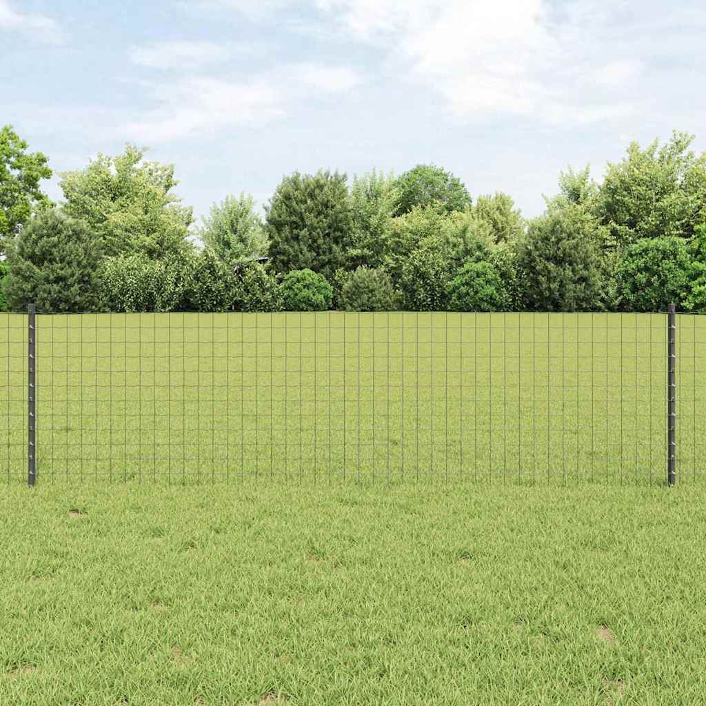 Recinzione in Rete Saldato 10 x 0,6 m - Acciaio Rivestito PVC Grigio