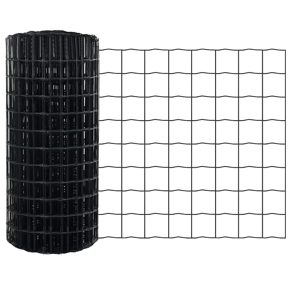 Recinzione in Rete Saldato 10 x 0,8 m Acciaio Rivestito PVC Grigio
