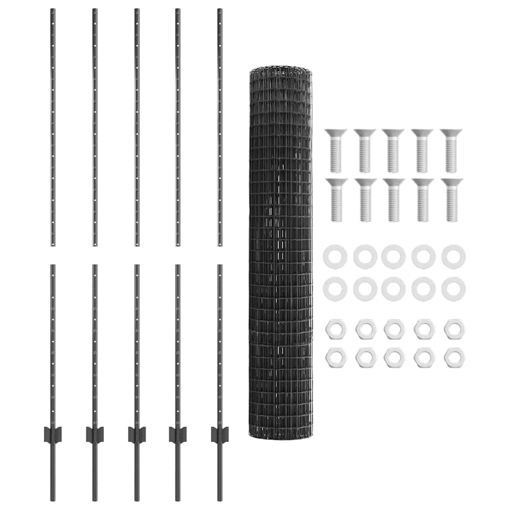 Recinzione in Rete Saldato Acciaio PVC 10 x 1,6 m