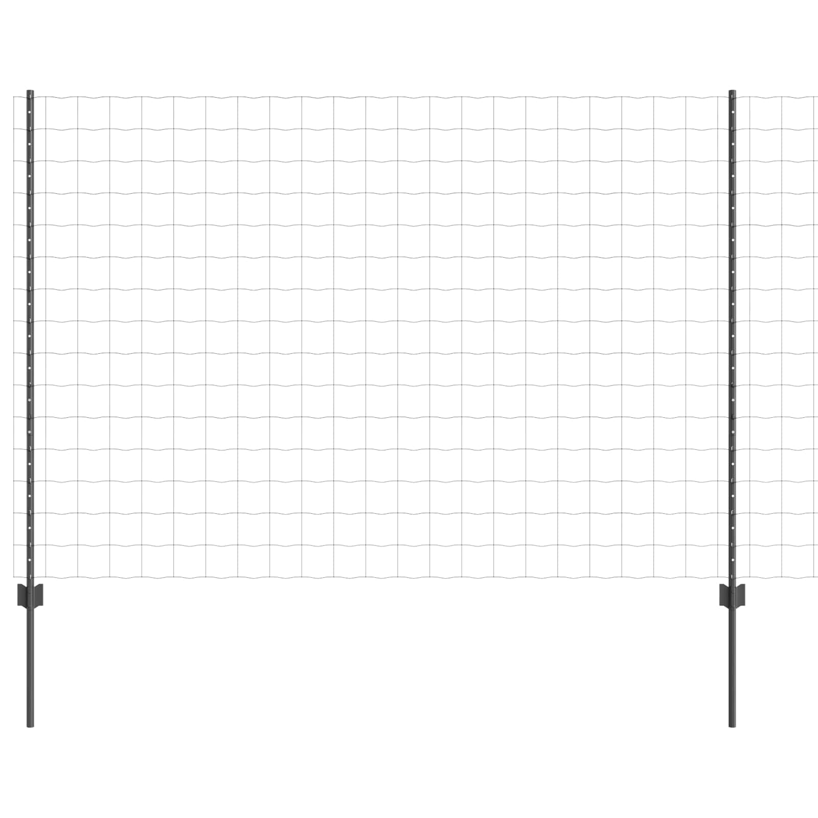 Recinzione in Rete Saldata Acciaio PVC 10 x 1,5 m Grigio