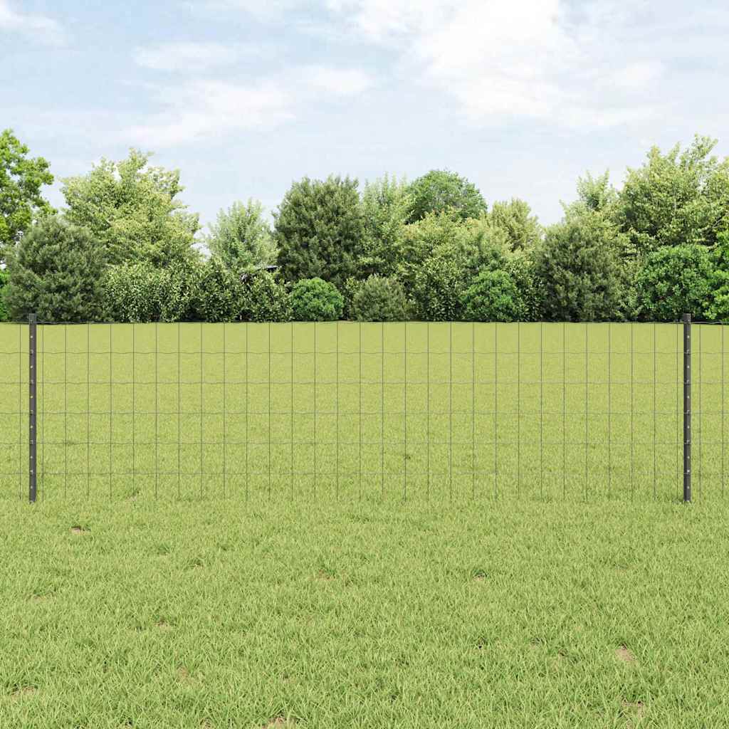 Recinzione in Rete Saldata 50 x 0,6 m Acciaio Rivestito PVC Grigio
