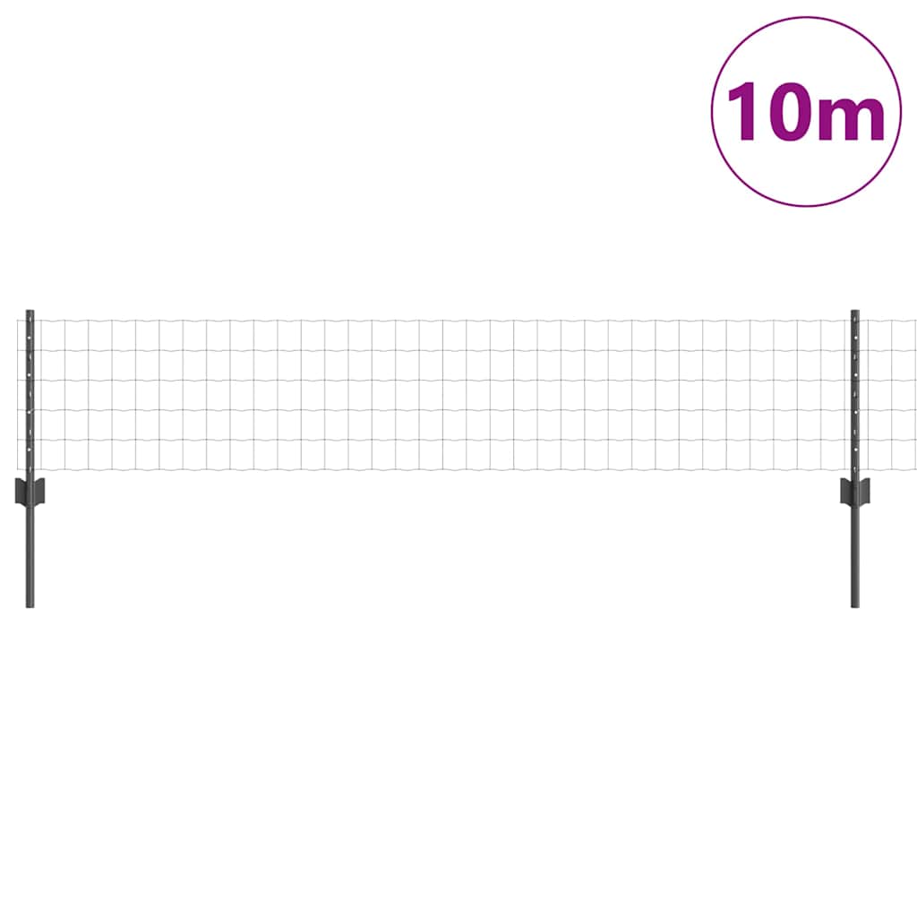 Recinzione in Rete Saldata 10 x 0,4 m Acciaio Rivestito PVC Grigio