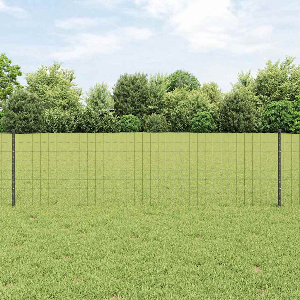 Recinzione in Rete Saldato 10 x 0,6 m Acciaio Rivestito PVC Grigio