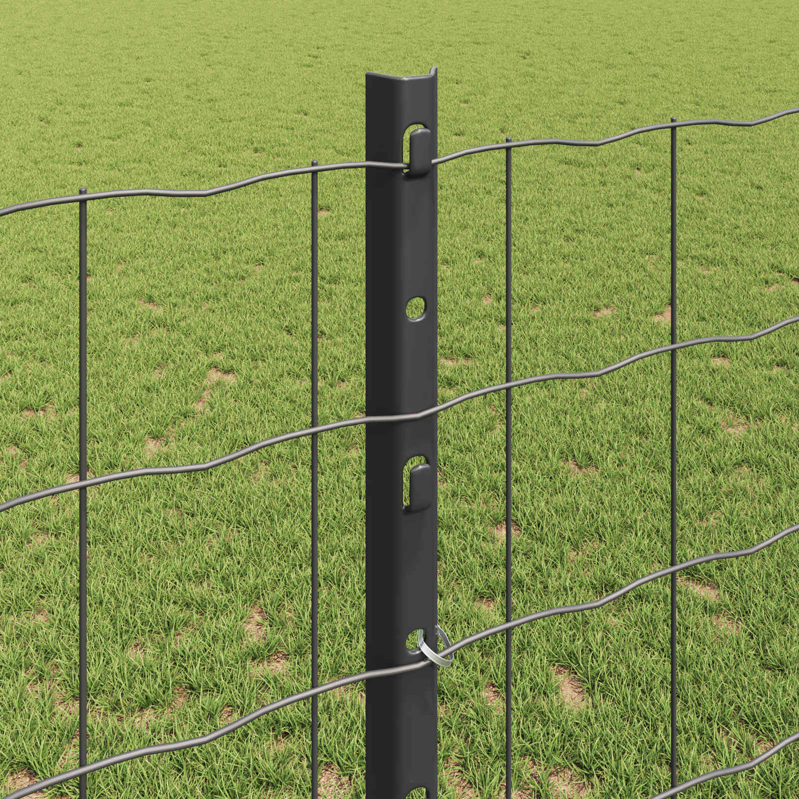 Recinzione in Rete Saldata 10 x 1,2 m - Acciaio Rivestito PVC Grigio