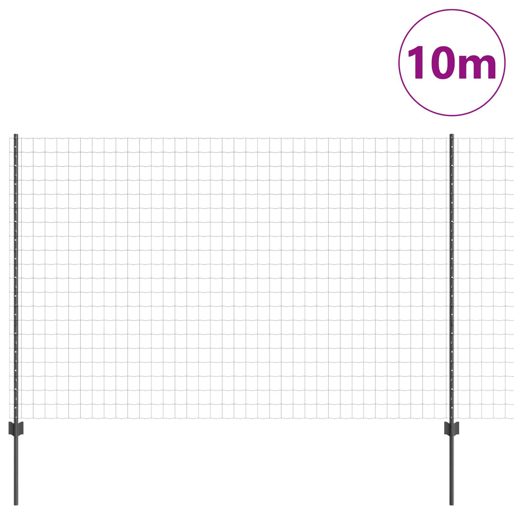 Recinzione in Rete Saldata Acciaio PVC Grigio 10 x 1,5 m