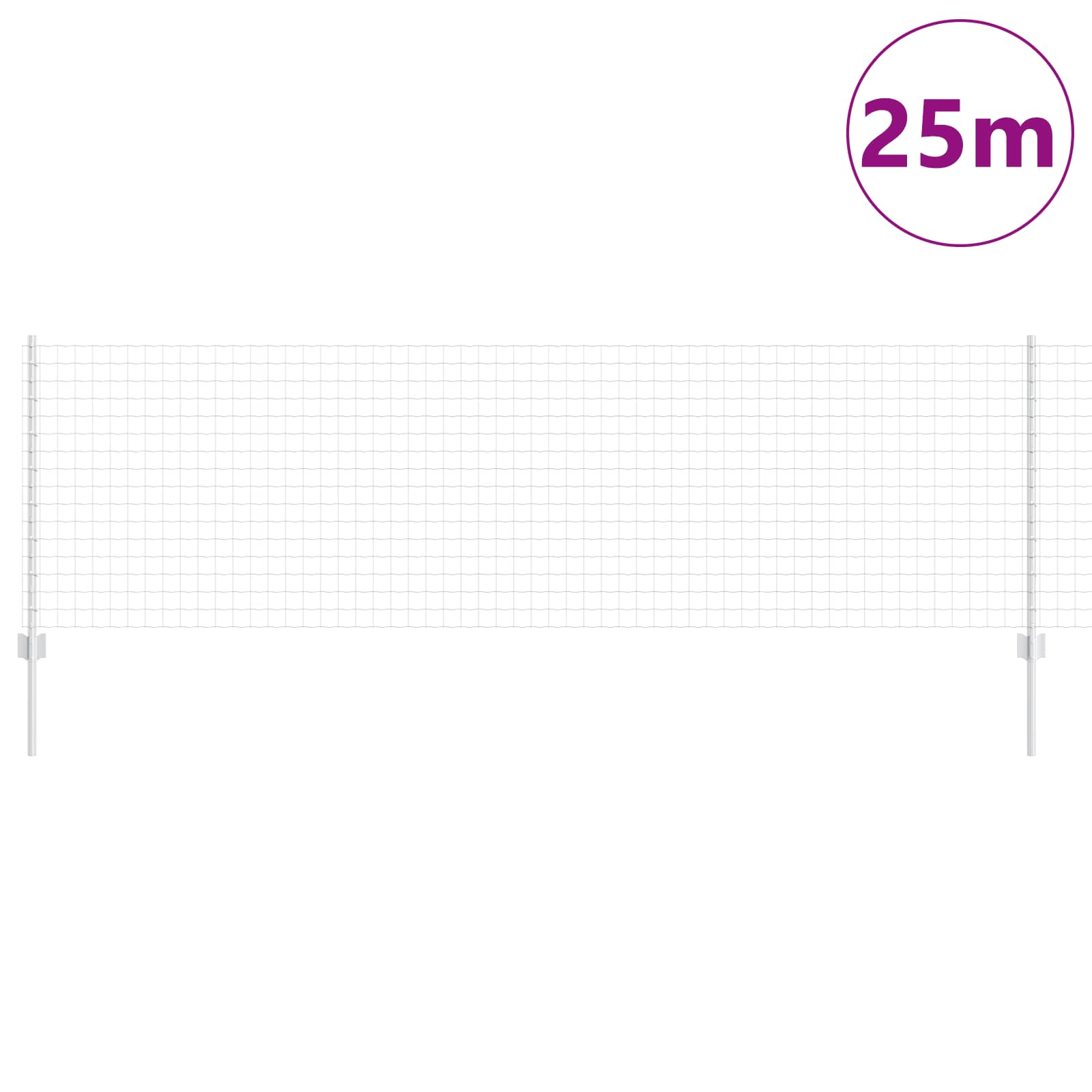 Recinzione in Rete Saldata 25 x 0,8 m Acciaio Zincato