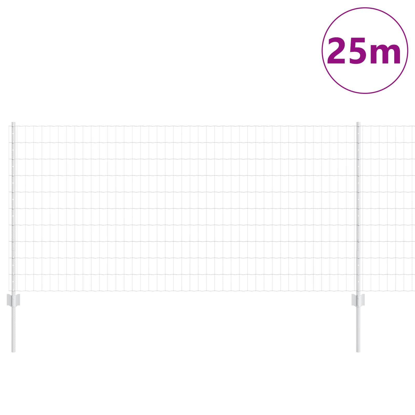 Recinzione in Rete Saldata Acciaio Zincato 25 x 1 m