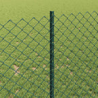 Recinzione a maglie metalliche verde 10 x 1 m con pali