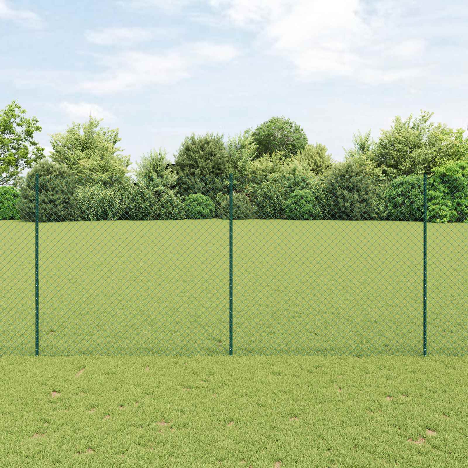 Recinzione a maglie metalliche con pali 10 x 1,4 m