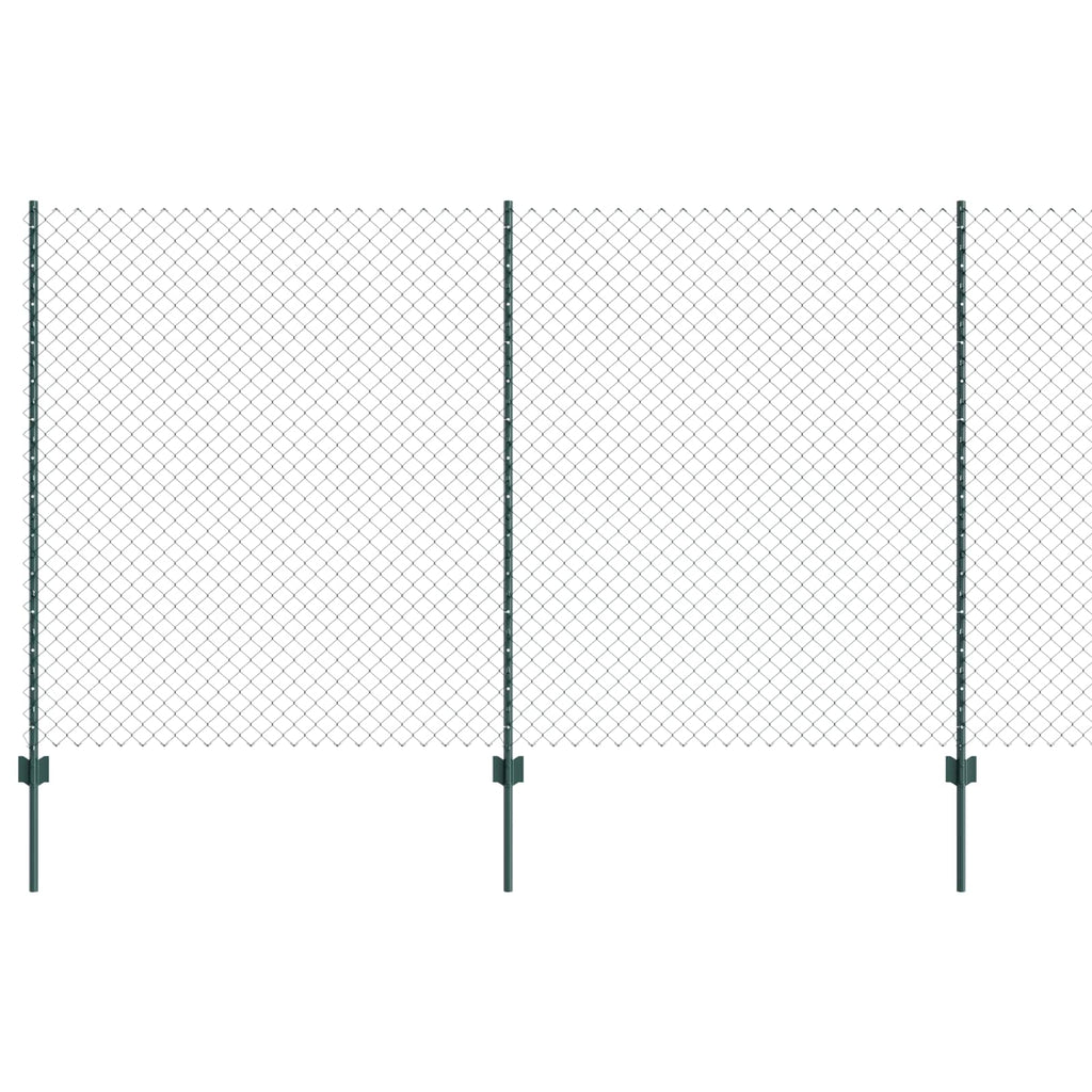 Recinzione a maglie metalliche con pali 10 x 1,4 m