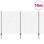 Recinzione a maglie metalliche con pali 10 x 1,4 m