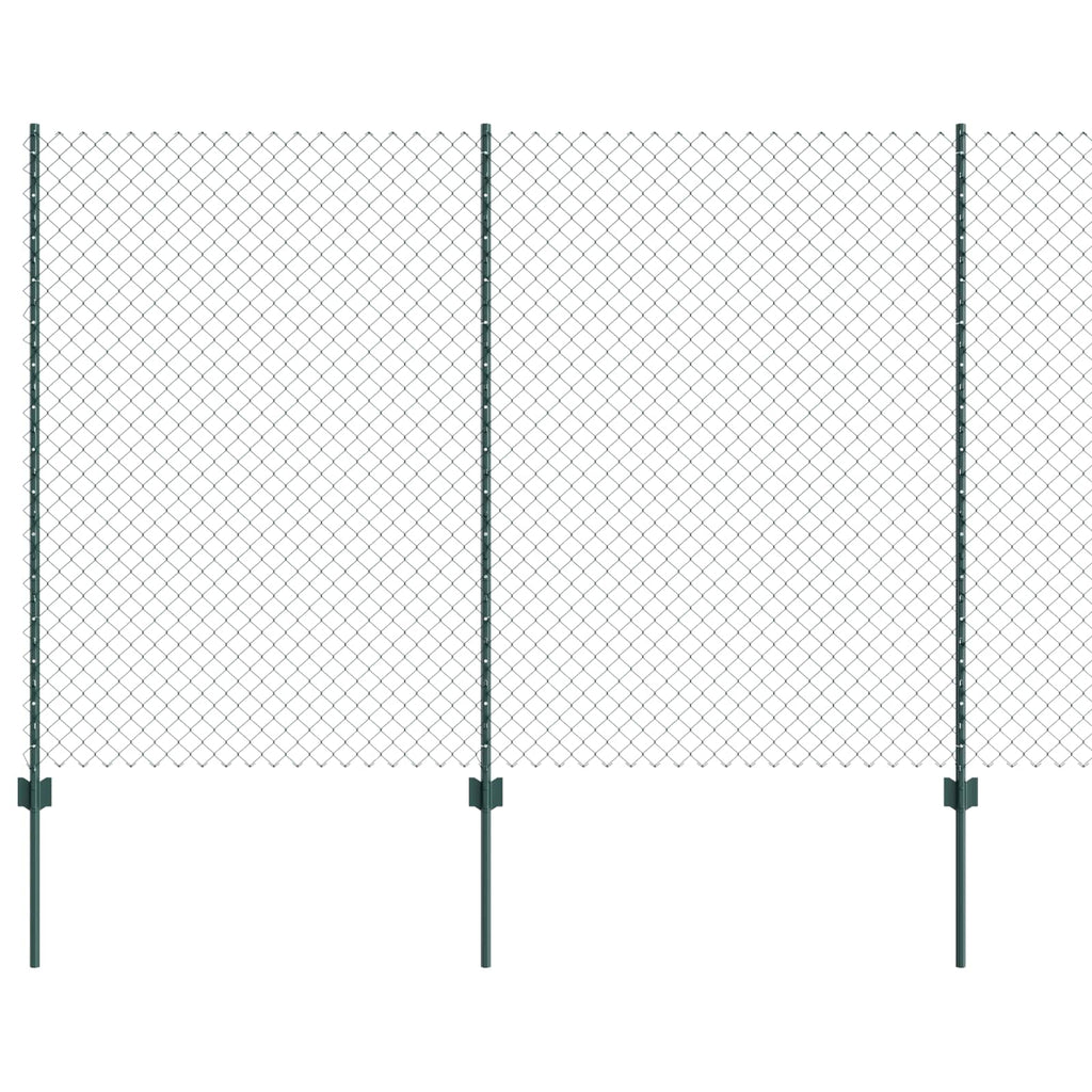 Recinzione a maglie metalliche con pali 10 x 1,5 m