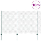 Recinzione a maglie metalliche con pali 10 x 1,5 m