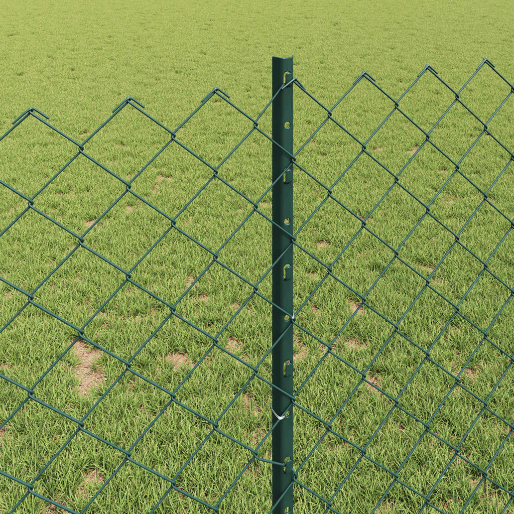 Recinzione a maglie metalliche con pali 10 x 1 m - Acciaio rivestito PVC verde