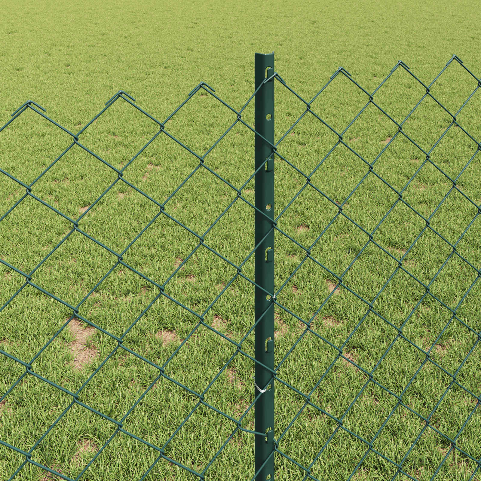 Recinzione a maglie metalliche con pali 10 x 1 m - Acciaio rivestito PVC verde
