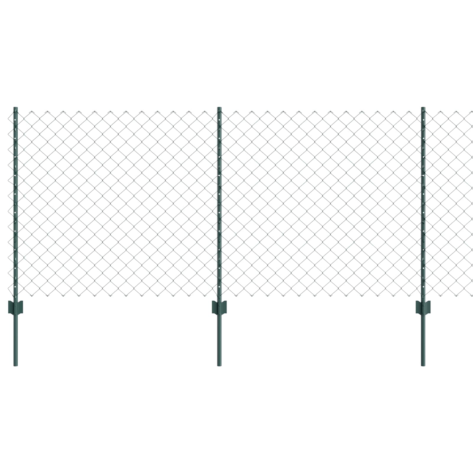 Recinzione a maglie metalliche con pali 10 x 1 m - Acciaio rivestito PVC verde