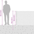 Recinzione a maglie metalliche con pali 10 x 1 m - Acciaio rivestito PVC verde