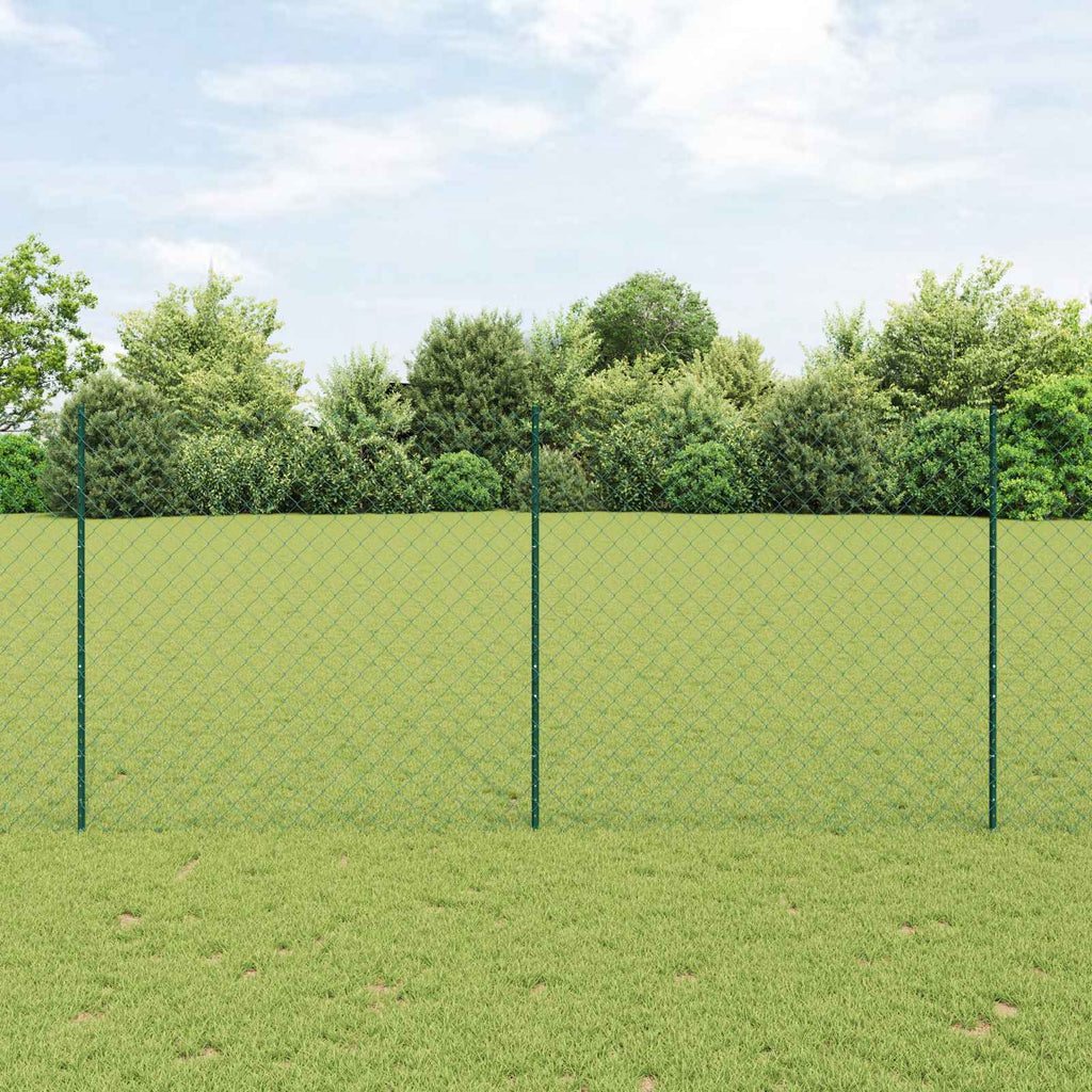 Recinzione a maglie metalliche con pali 10 x 1,4 m