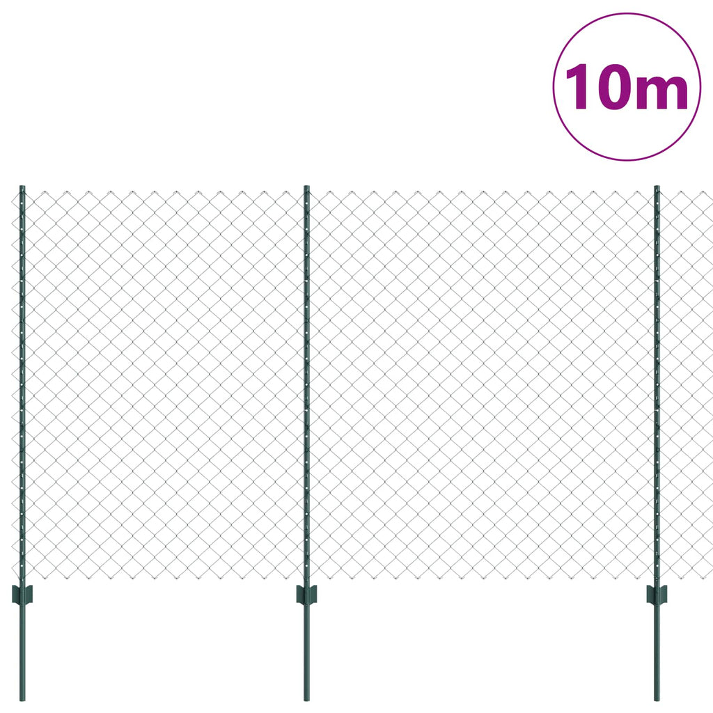 Recinzione a maglie metalliche con palo 10 x 1,5 m
