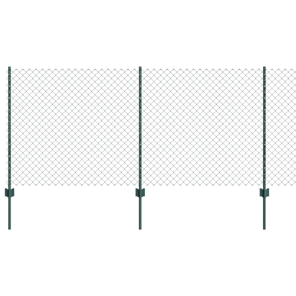 Recinzione a maglie metalliche con pali 25 x 1 m - Acciaio rivestito PVC verde