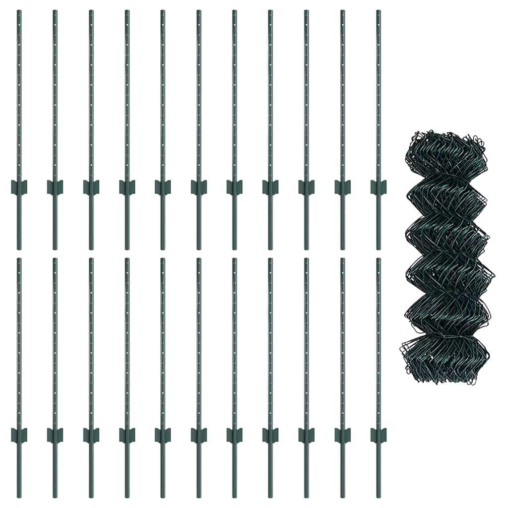 Recinzione a maglie metalliche con palo 25 x 0,8 m