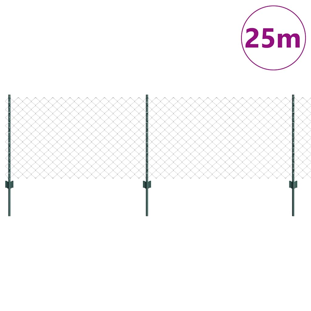 Recinzione a maglie metalliche con palo 25 x 0,8 m