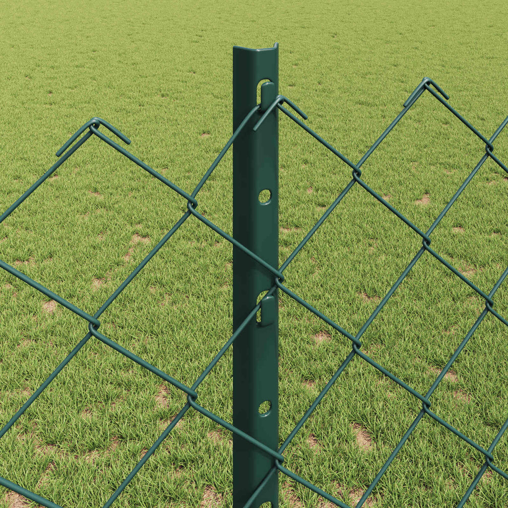 Recinzione a maglie metalliche con palo 25 x 1,2 m - Acciaio rivestito PVC verde