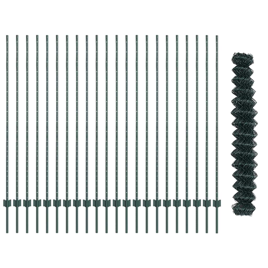 Recinzione a maglie metalliche con palo 25 x 1,5 m