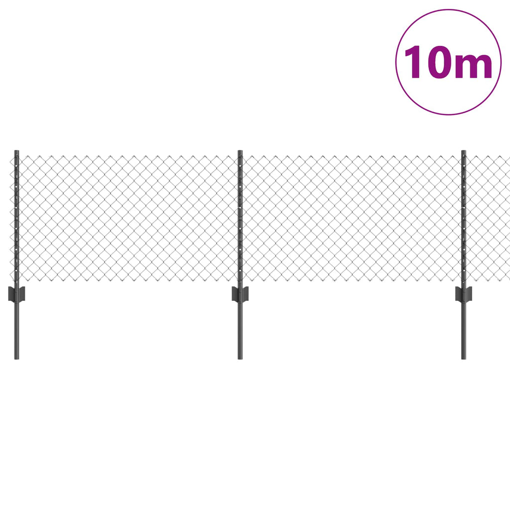 Recinzione a maglie metalliche con palo 10 x 0,6 m (L x H)