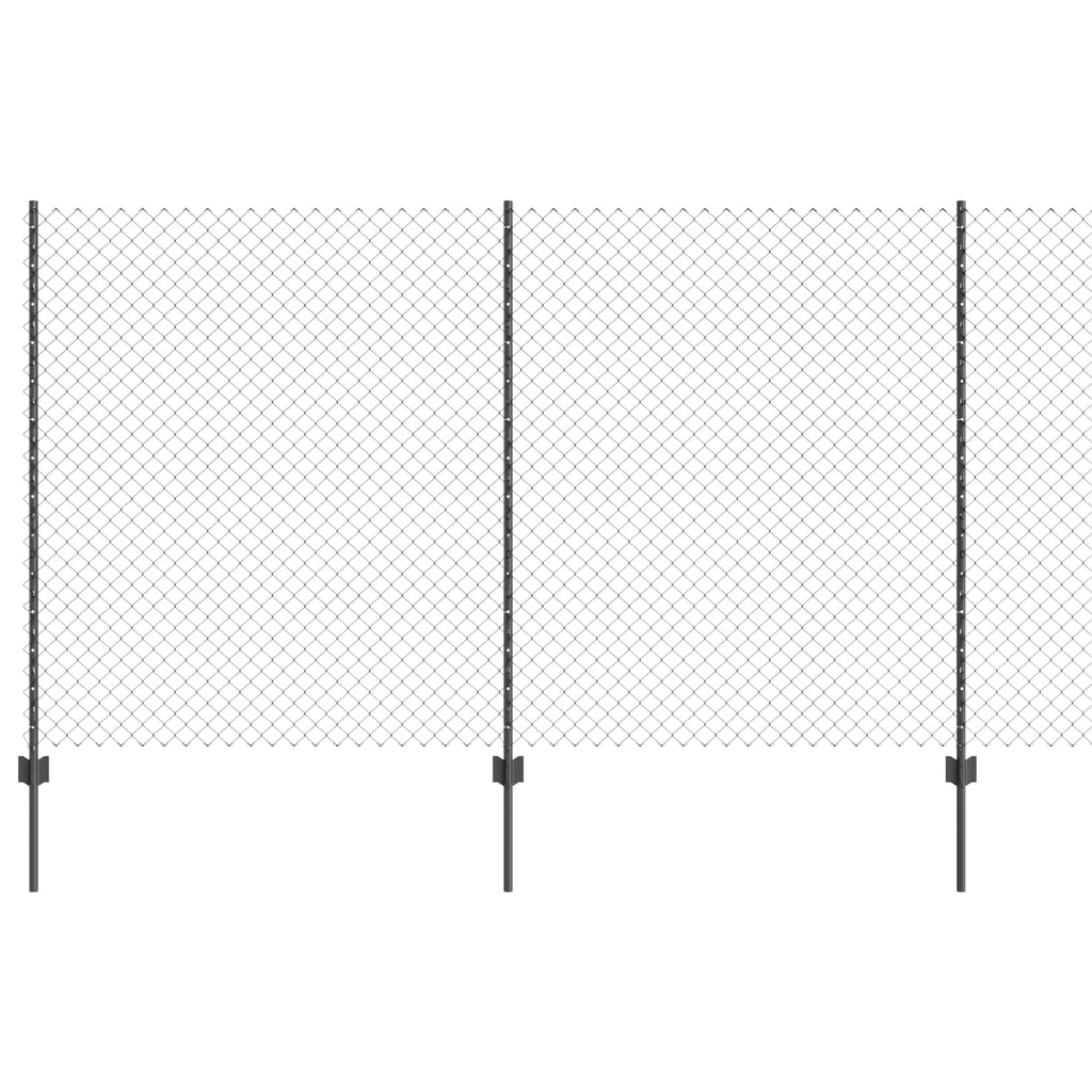 Recinzione a maglie metalliche con pali 10 x 1,4 m