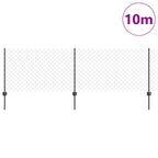 Recinzione a maglie metalliche con palo 10 x 0,8 m