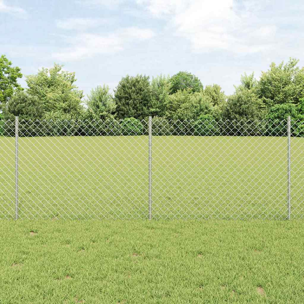 Recinzione a maglie metalliche con pali 10 x 0,8 m