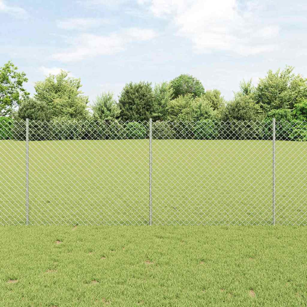 Recinzione a maglie metalliche con pali 10 x 1 m (L x H)