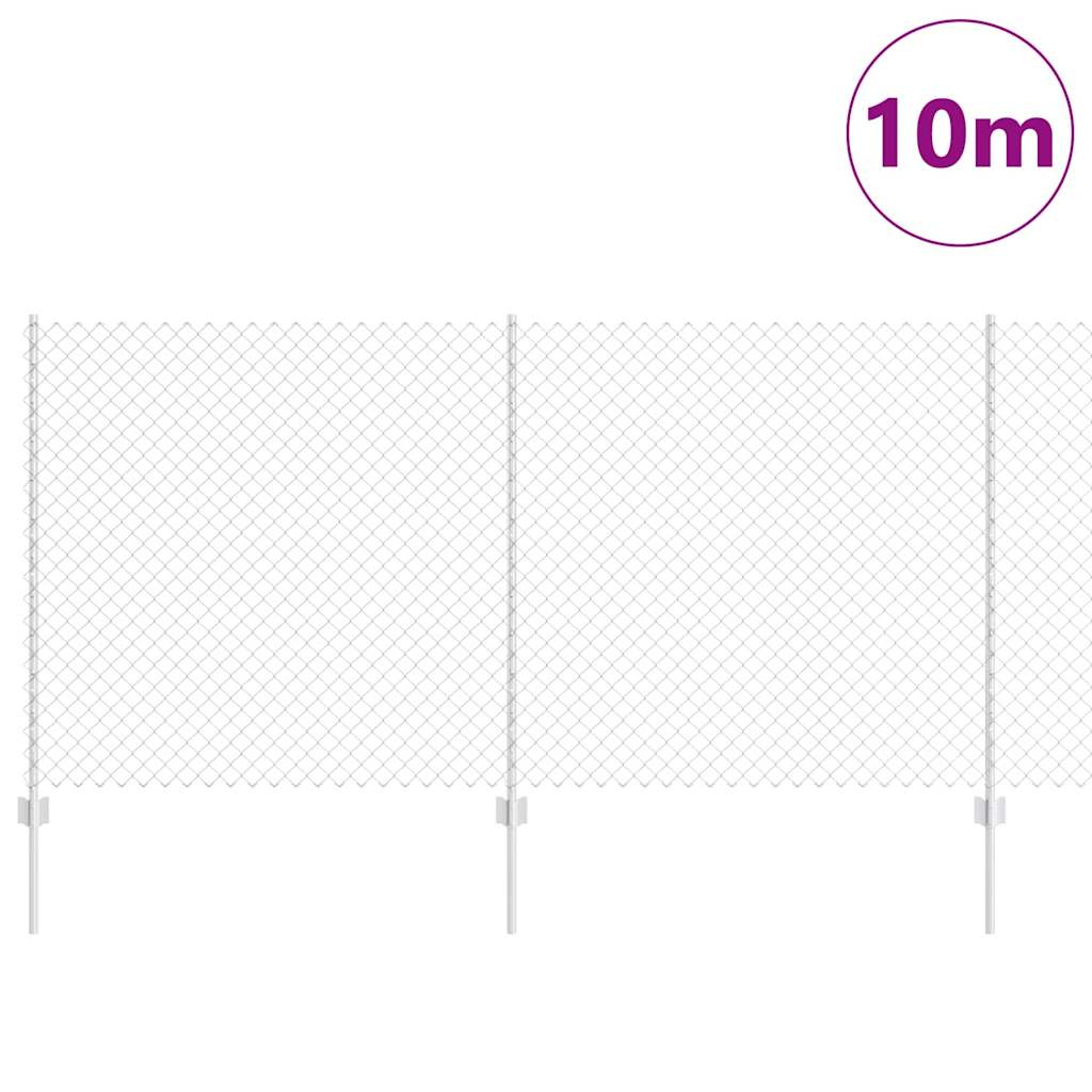 Recinzione a maglie metalliche con palo 10 x 1,2 m