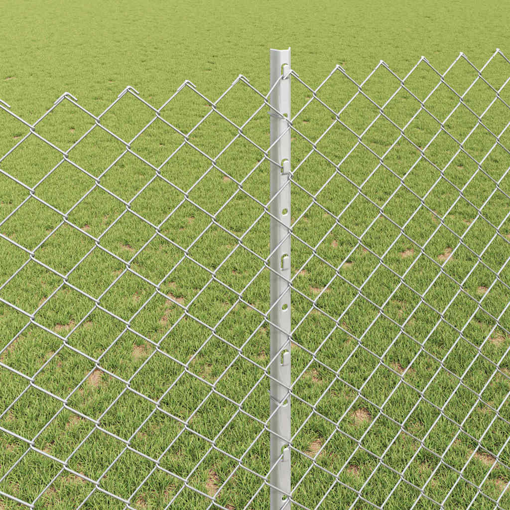 Recinzione a maglie metalliche con palo 10 x 1,4 m - Acciaio zincato