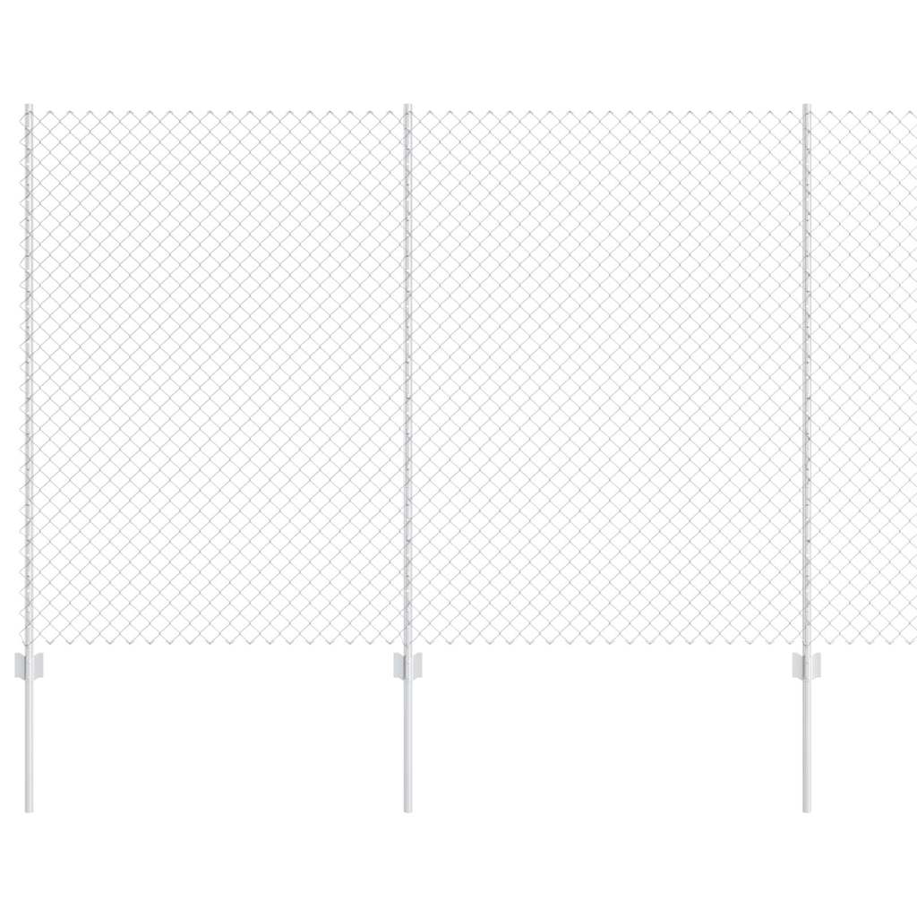 Recinzione a maglie metalliche con pali 10 x 1,5 m