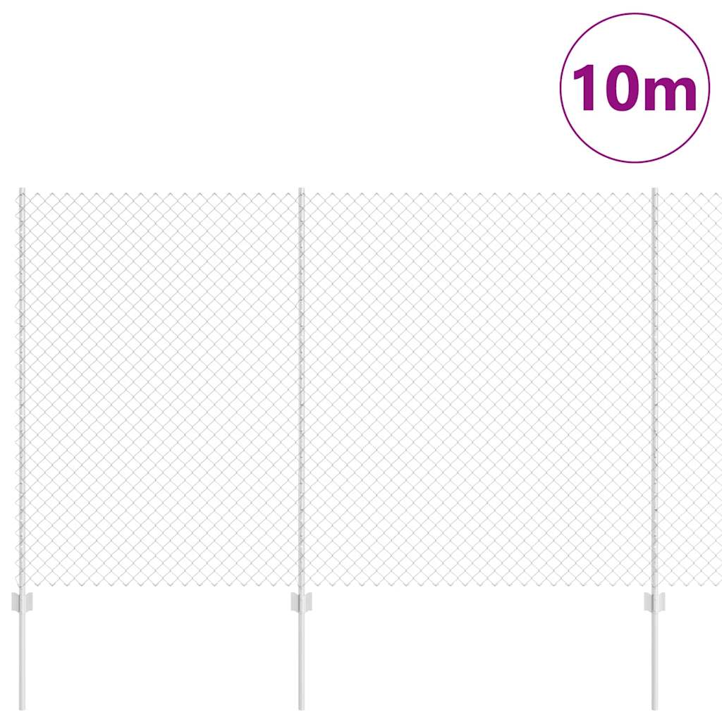 Recinzione a maglie metalliche con pali 10 x 1,5 m