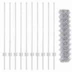 Recinzione a maglie metalliche con pali 10 x 1 m acciaio zincato
