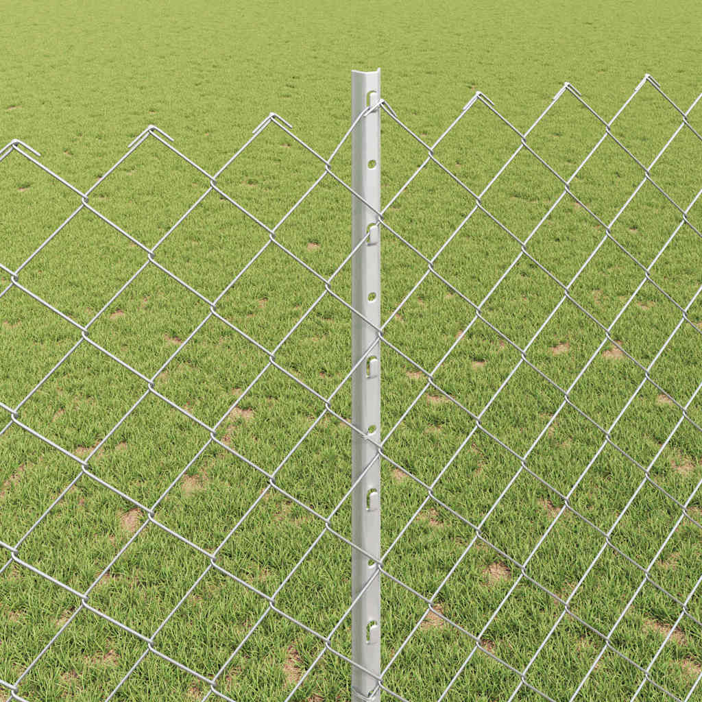 Recinzione a maglie metalliche con palo 10 x 1,4 m acciaio zincato