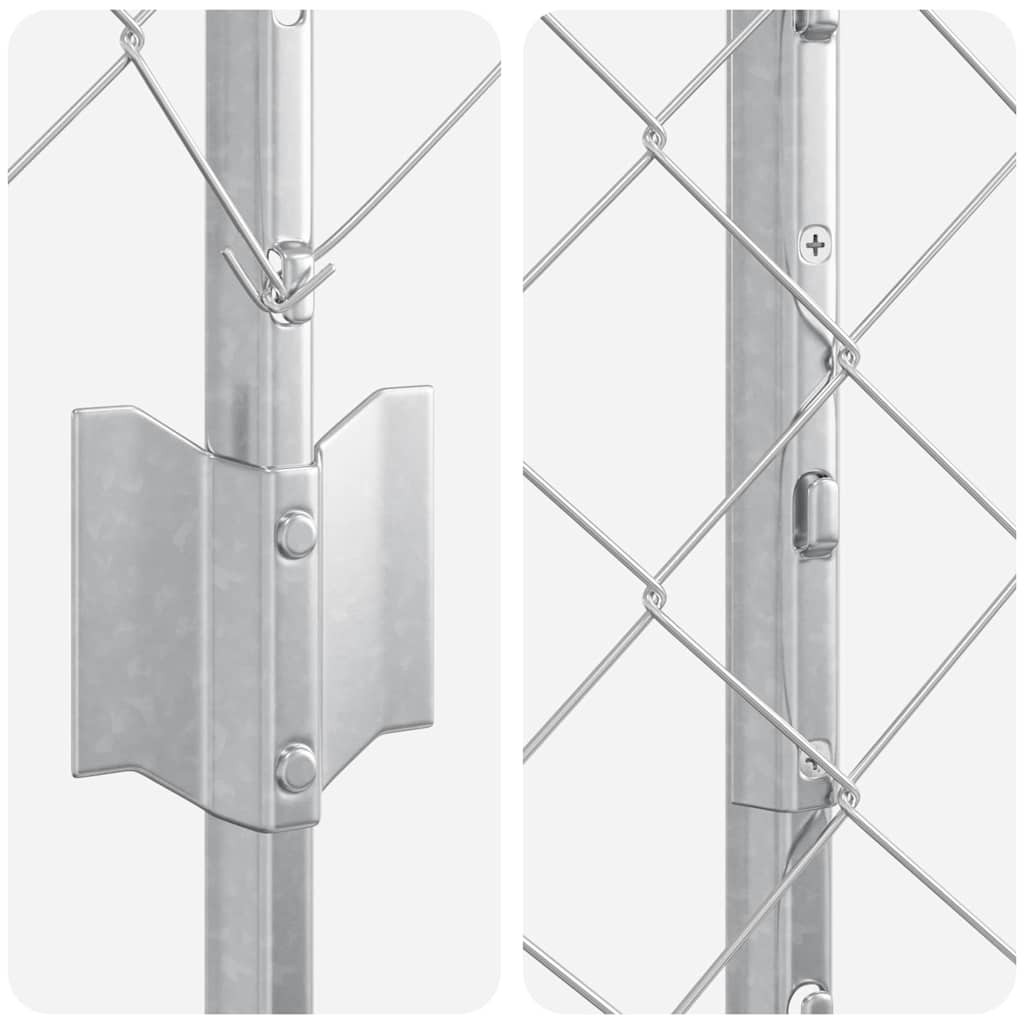 Recinzione a maglie metalliche con pali 10 x 1,5 m - Acciaio zincato