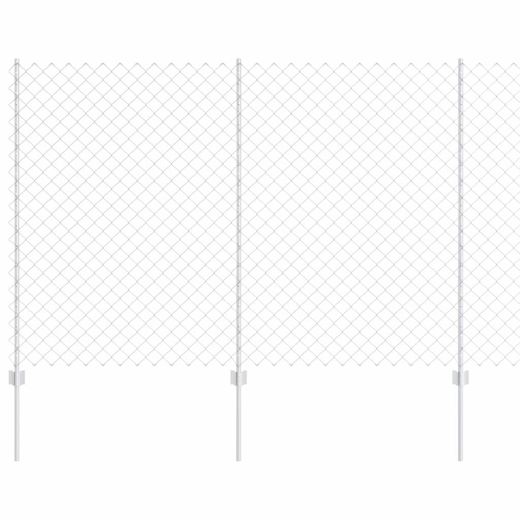 Recinzione a maglie metalliche con pali 10 x 1,5 m - Acciaio zincato