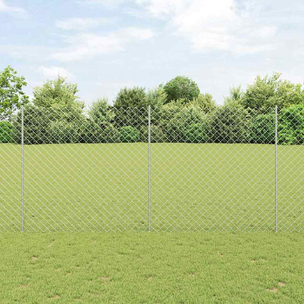 Recinzione a maglie metalliche con palo 10 x 1,6 m