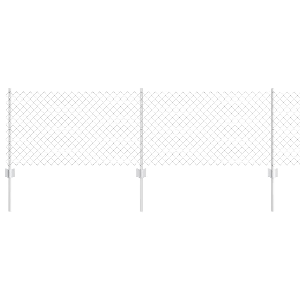 Recinzione a maglie metalliche con pali 25 x 0,6 m