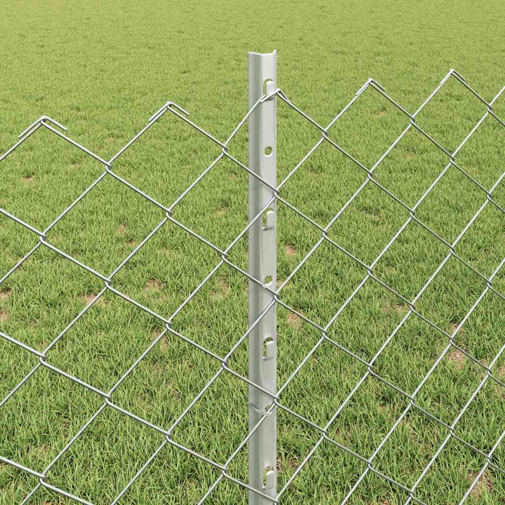 Recinzione a maglie metalliche con palo 25 x 0,8 m acciaio zincato